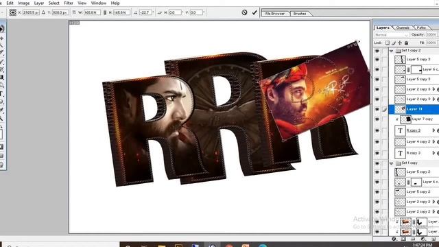 #RRR title logo design with Poster in #Photoshop7.0 || Photoshop tutorials смотреть онлайн