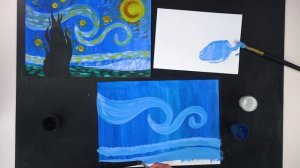 ВАН ГОГ. ЗВЕЗДНАЯ НОЧЬ. РИСУЕМ КАК ВАН ГОГ