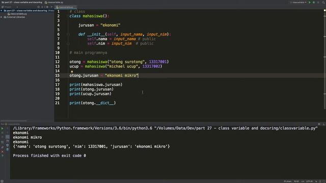 Belajar Python #29 - Class Variable смотреть онлайн