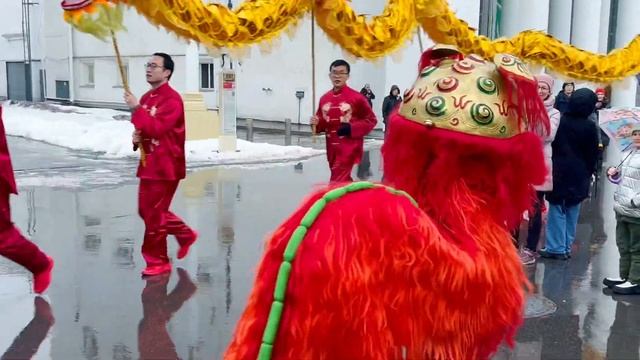 Dargon Dance and lion dance for Chinese New year 舞龍 Китайское торжественное шествие. ВДНХ смотреть онлайн