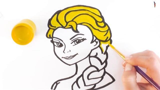 Раскраска для детей Эльза из мультика Холодное Сердце 2, Раскраски Малышам. смотреть онлайн