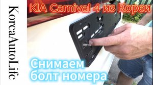 Как снять длинный болт крепления номера на KIA Carnival 4 из Кореи