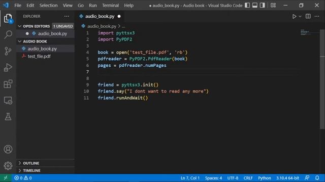 Make a free Audio Book with python programming || Amazing Python projects смотреть онлайн