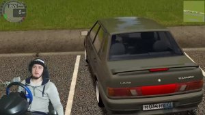 БУДНИ ТАКСИСТА - ПЕРВЫЙ ВЫЕЗД НА НОВОЙ МАШИНЕ в CITY CAR DRIVING + РУЛЬ