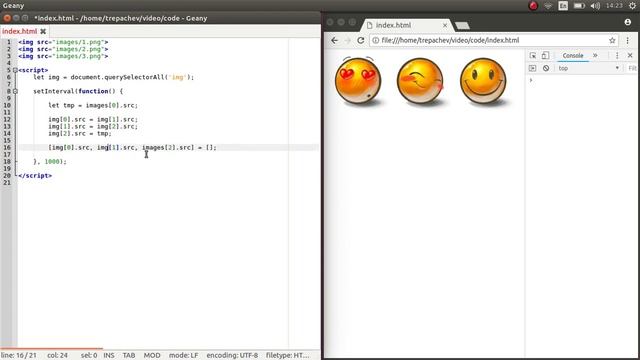 Применение деструктуризации ES6 в слайдере картинок смотреть онлайн