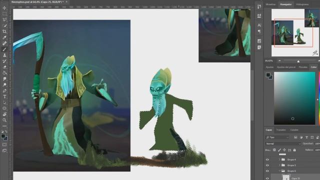 Necrophos - Ilustración en Photoshop (Dota 2) смотреть онлайн