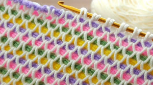Удивительно ? ? Очень простой красочный тунисский узор вязания крючком