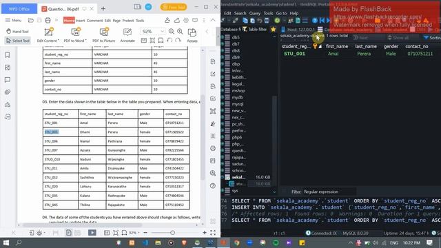 Task 06 | The Update Query Statement | 1st Year | Java Institute | Hiranya Semindi смотреть онлайн