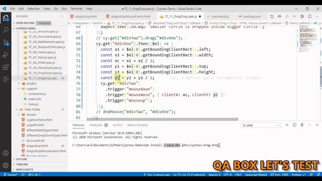 Part 15 - Drag and Drop (Native and mouse drag events) (jqueryui and angular) in Cypress смотреть онлайн