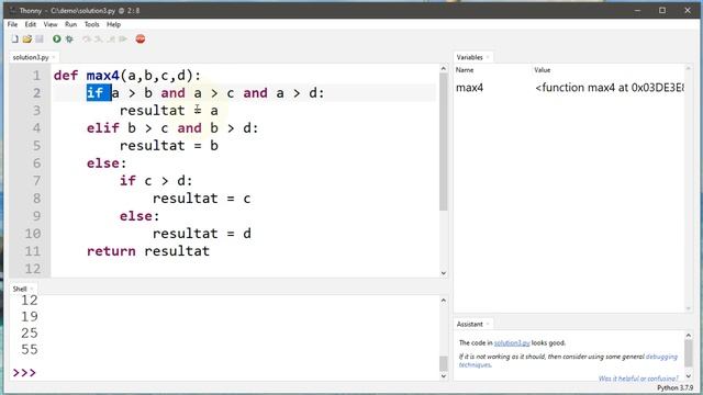 Python - Calculer le maximum de quatre nombres avec une fonction смотреть онлайн