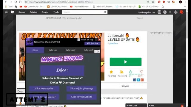 How to install Roblox Exploite (Nonsense Diamond) смотреть онлайн