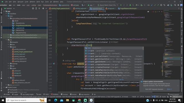 Forgot password Firebase Authentication in Android Studio Kotlin смотреть онлайн