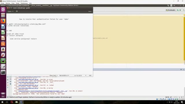 How to resolve peer authentication failed for user odoo смотреть онлайн