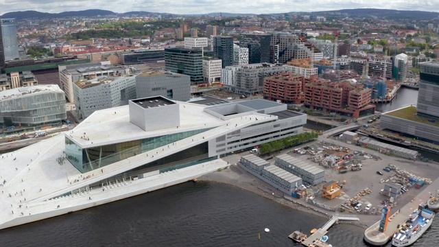 Aerial Views of Oslo Opera House смотреть онлайн