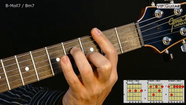 Gitarrenakkorde: B-Moll7 / Bm7 chord смотреть онлайн