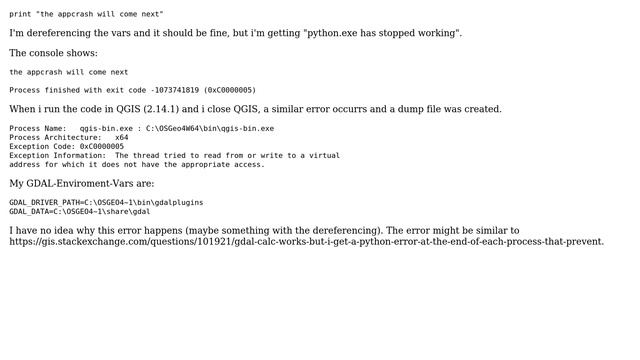 GIS: gdal writeArray causes appcrash at end of python script смотреть онлайн