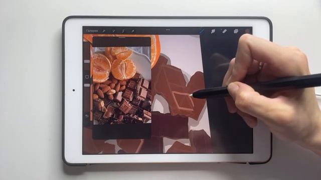 Рисуем на iPad в программе Procreate ?Как нарисовать шоколад и мандарины? смотреть онлайн