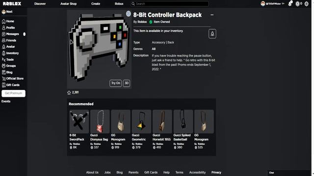 [ FREE ITEM ] Como conseguir o 8-Bit Controller Backpack | Roblox BR смотреть онлайн