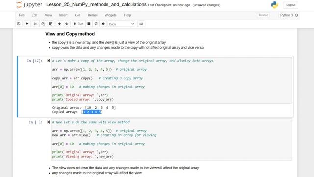 Python NumPy methods (Python for advance) смотреть онлайн
