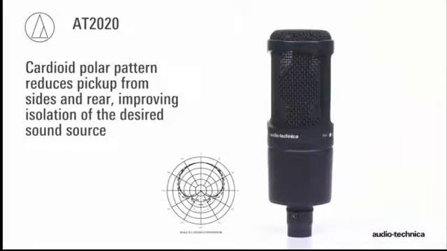 Audio Technica AT2020 Cardioid Condenser Studio XLR Microphone, Black смотреть онлайн