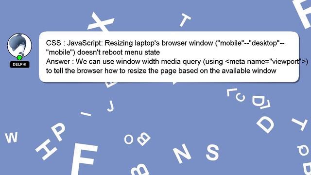 CSS : JavaScript: Resizing laptop's browser window ("mobile"--"desktop"--"mobile") doesn't reboot m смотреть онлайн