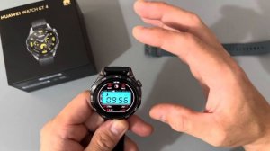 Huawei Watch Gt 4 black with glass screen protector and ￼replacement ￼strap￼?closer look!