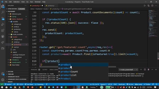 Section2: Products and Categories | Part3: Get Featured Products || E-Commerce Web API Node.js смотреть онлайн