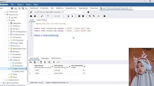membuat Trigger dan fungsi agregasi menggunakan pgAdmin4 Postgresql смотреть онлайн