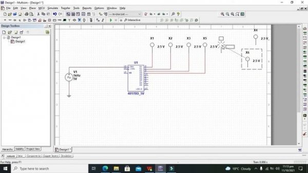 dice circuit in multisim | simulation of electronic dice circuit using 4017 counter IC
