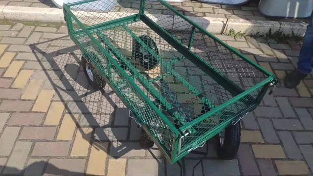 Тачка 4 колеса передняя ось поворотная Garden cart смотреть онлайн