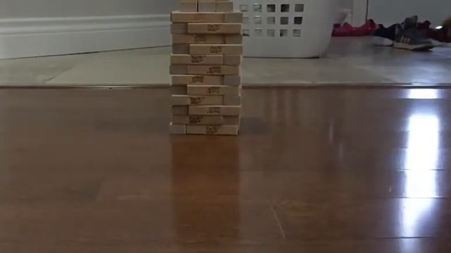 Flying LEGO into a JENGA tower смотреть онлайн