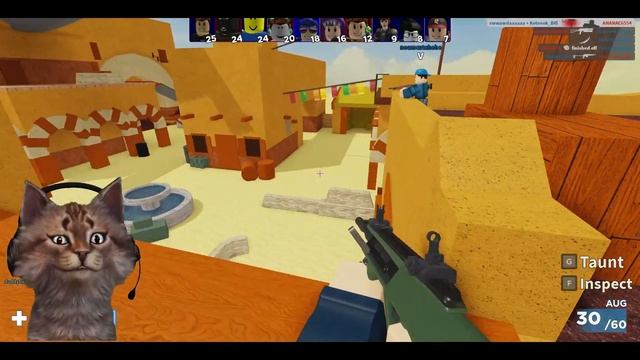 Тащим в игре Арсенал Роблокс из Нуба в Профи ТОП Arsenal Roblox Котёнок Билл геймер смотреть онлайн