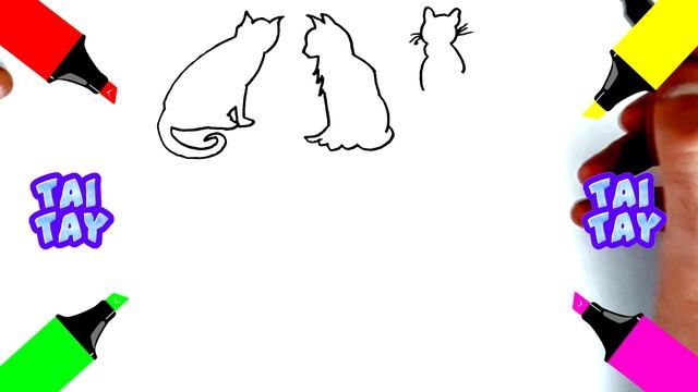 Рисунок срисовка КОШКИ Как нарисовать кошку смотреть онлайн