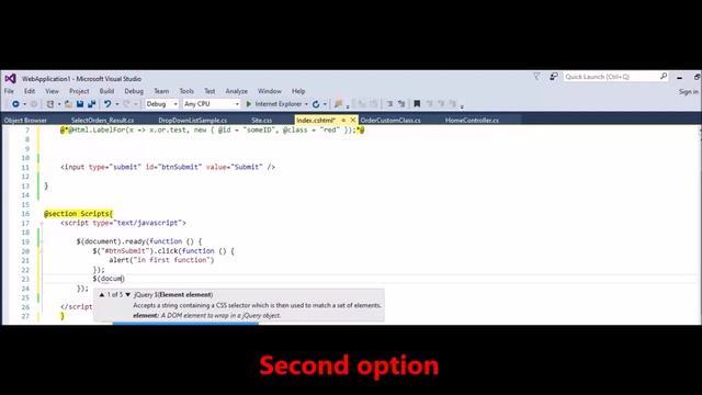 jQuery 2 ways to call button click function смотреть онлайн