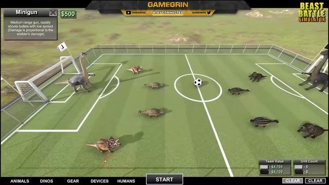 Dinosaurs vs Dinosaurs - Soccer - Who will win - Beast Battle SImulator смотреть онлайн
