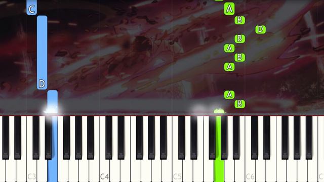 Demon Slayer OP 1 - Gurenge (Kimetsu no Yaiba) - EASY Piano tutorial смотреть онлайн