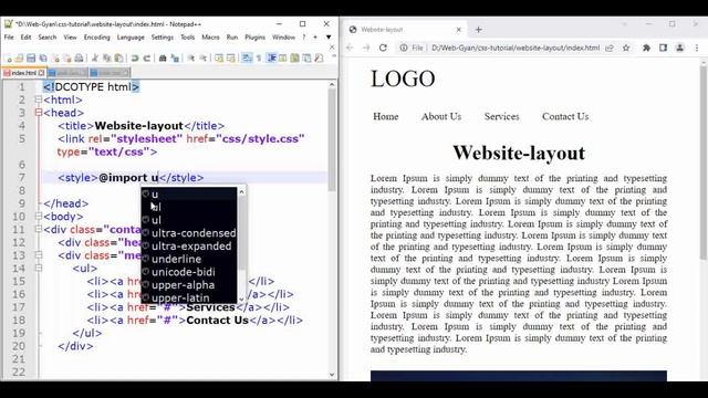 CSS @Import Rule Import StyleSheet Tutorial in Hindi. смотреть онлайн
