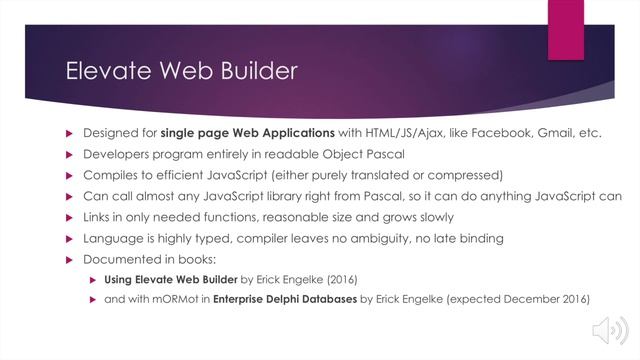 Watitis Conference 2016 MORMot And Elevate Web Builder
