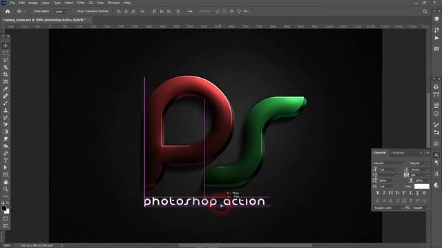 Creating 3D Color Text Using Photoshop Action смотреть онлайн