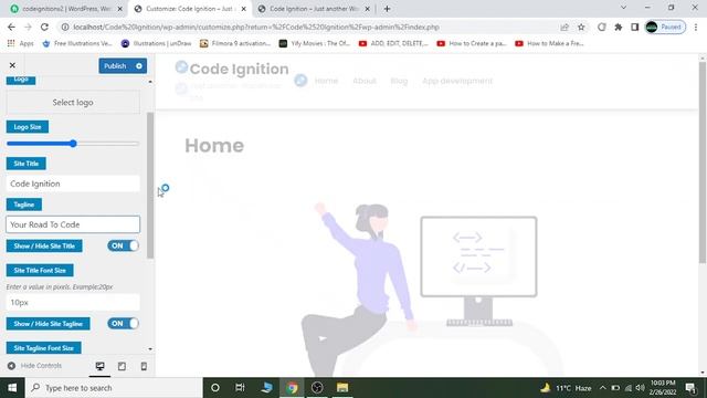 change title and tagline of wordpress site | Wordpress Tutorial for Beginners | Part#9 смотреть онлайн