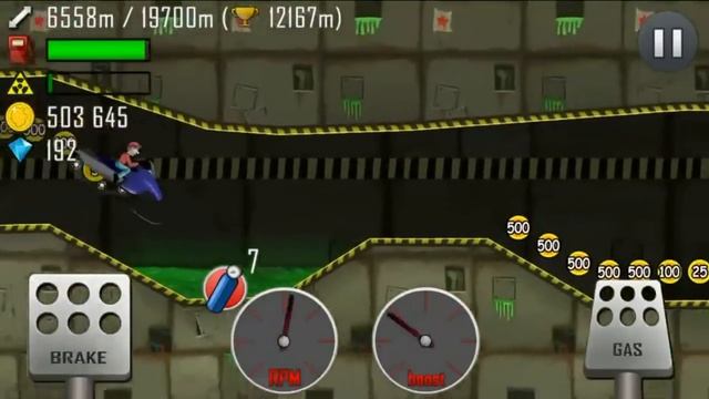 Hill Climb Racing - Nuclear Plant 12160 m on Snowmobile смотреть онлайн