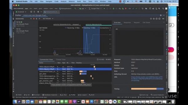 Android Studio: See information API Call, Memory and CPU use Profiler