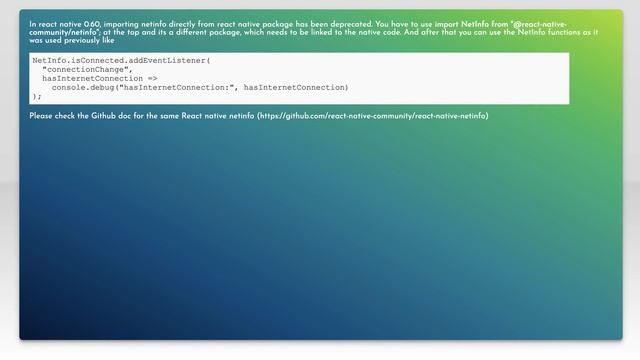 How to check the network status in react-native app смотреть онлайн