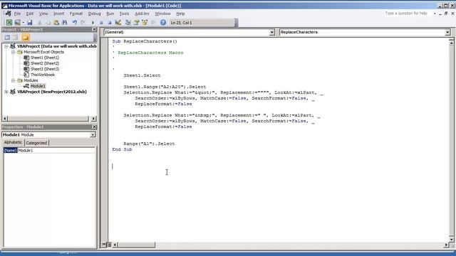 VBA Excel 2010 Programming How to Remove Spaces or Certain Characters from Multiple Cells смотреть онлайн