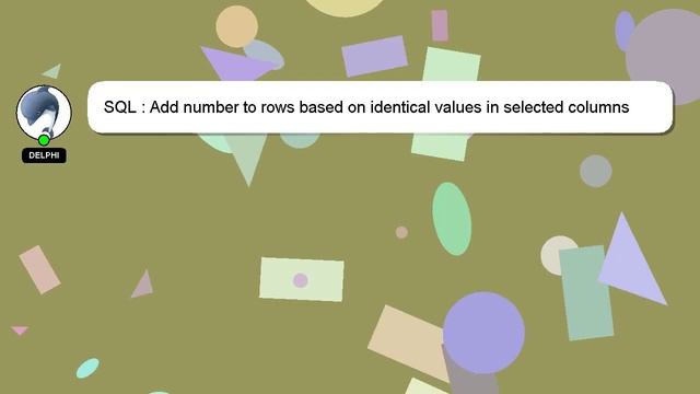 SQL : Add number to rows based on identical values in selected columns смотреть онлайн