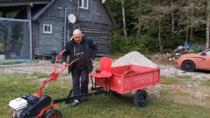 Мотоблок с тележкой