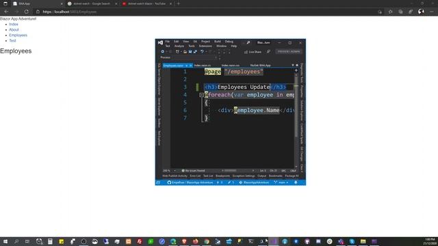 (Blazor App Adventure S1: EP 17) Blazor dotnet watch run to check UI udpates Fast. смотреть онлайн