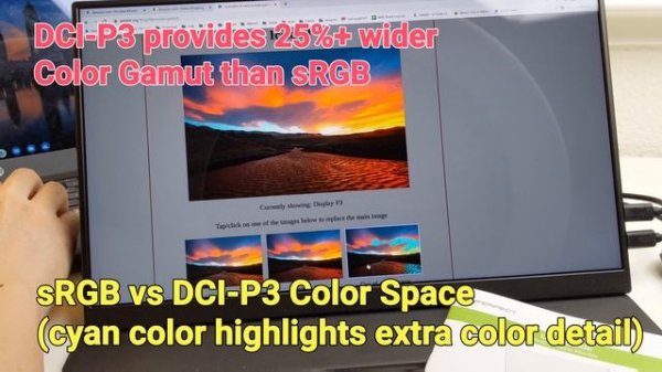 UPERFECT 15.6" 100% DCI-P3, 99% Adobe RGB, 500 Nits Brightness, FHD 1080P IPS HDR Portable Monitor