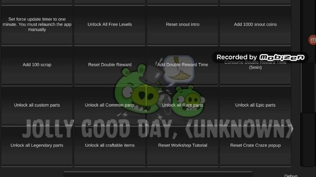 Bad Piggies консоль разработчика: уровни открыты, предметы открыты, в песочницах все предметы по 10 смотреть онлайн