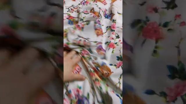 Креп-шифон "Совы". Цвет фона молочный. смотреть онлайн